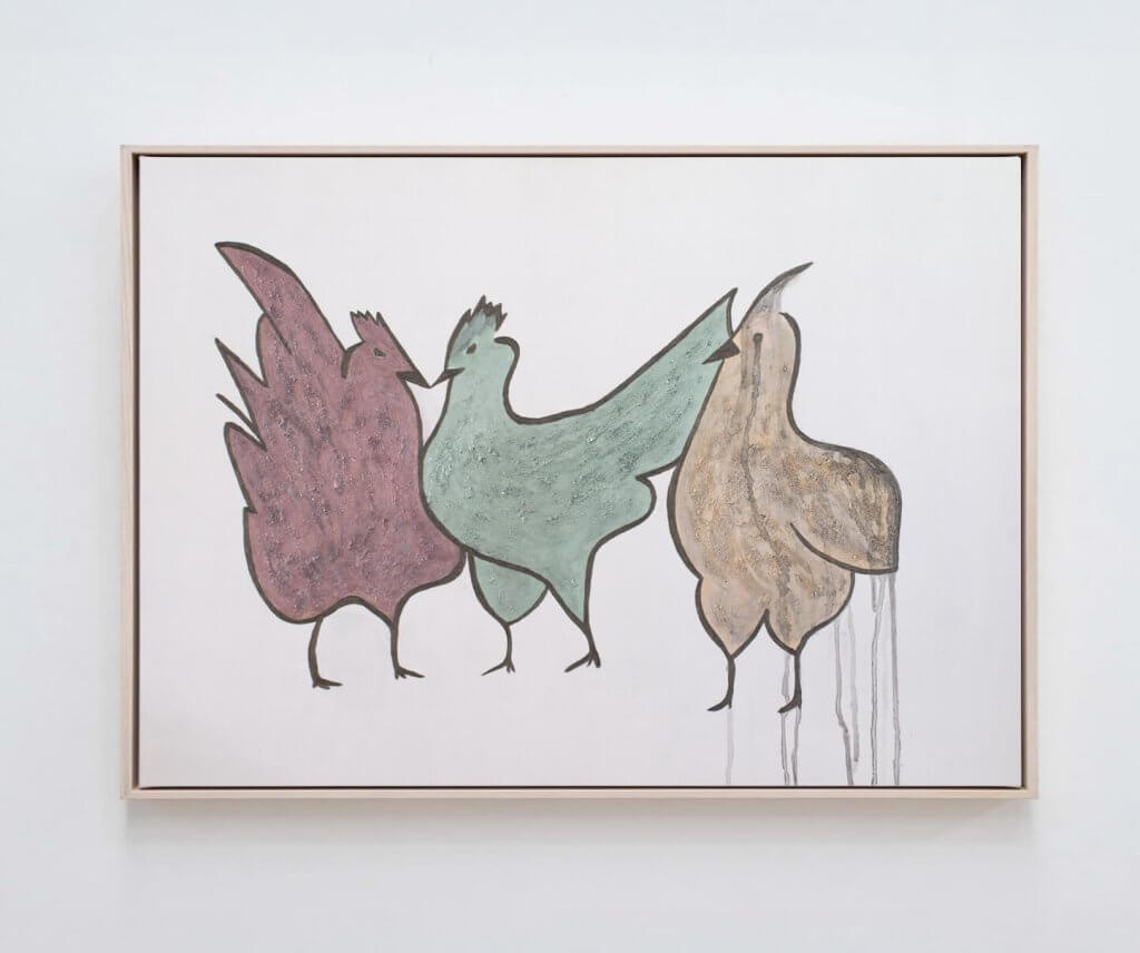 Visualization of the framed painting "Jealous chicken"